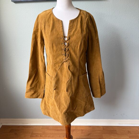 Free People Bradley Faux Suede Mini Dress Size Medium - Picture 4 of 13